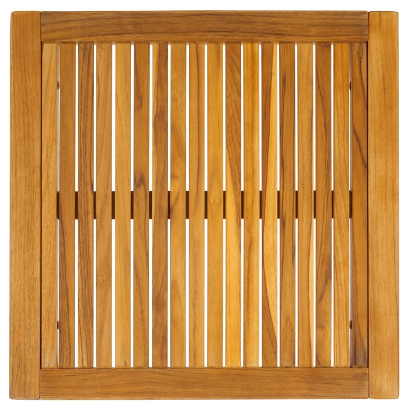 Safavieh Samoa Brazilian Teak Wood Patio Accent Table in Natural