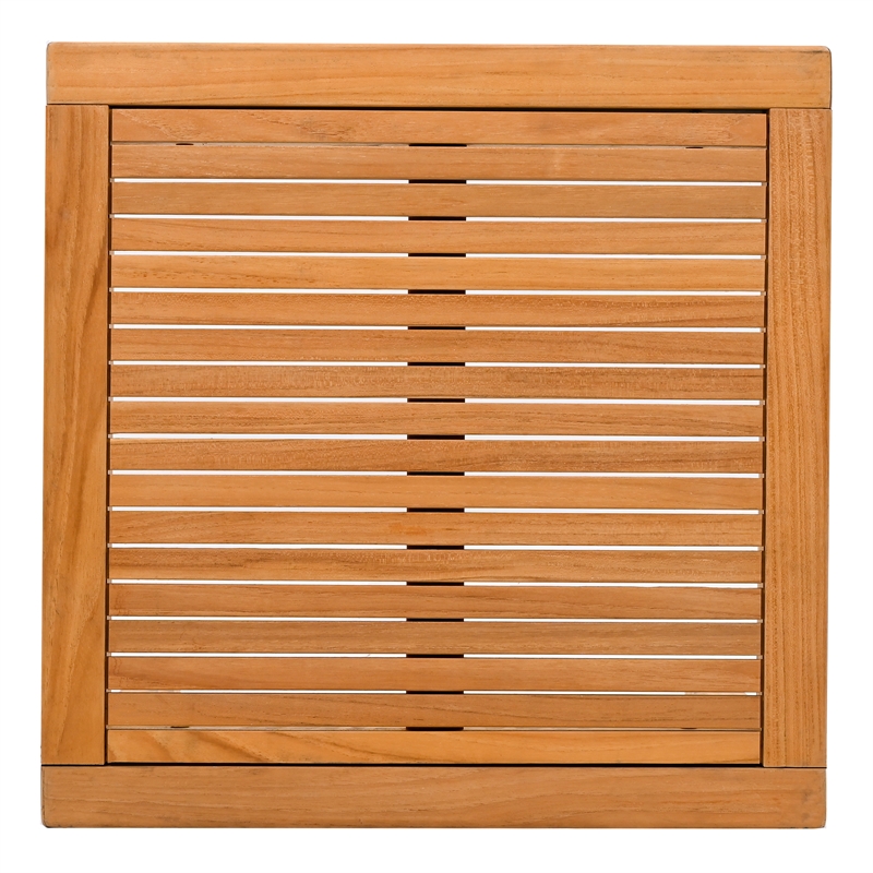 Safavieh Samoa Brazilian Teak Wood Patio Accent Table in Natural