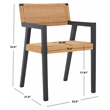 Safavieh Jolene Wood and Woven Rope Dining Chair in Black / Natural