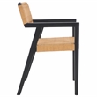 Safavieh Jolene Wood and Woven Rope Dining Chair in Black / Natural