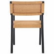 Safavieh Jolene Wood and Woven Rope Dining Chair in Black / Natural