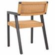 Safavieh Jolene Wood and Woven Rope Dining Chair in Black / Natural