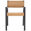 Safavieh Jolene Wood and Woven Rope Dining Chair in Black / Natural