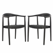 Safavieh Bandelier Teak Wood Stacking Dining Chair in Black