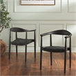 Safavieh Bandelier Teak Wood Stacking Dining Chair in Black
