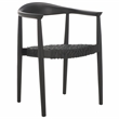 Safavieh Bandelier Teak Wood Stacking Dining Chair in Black