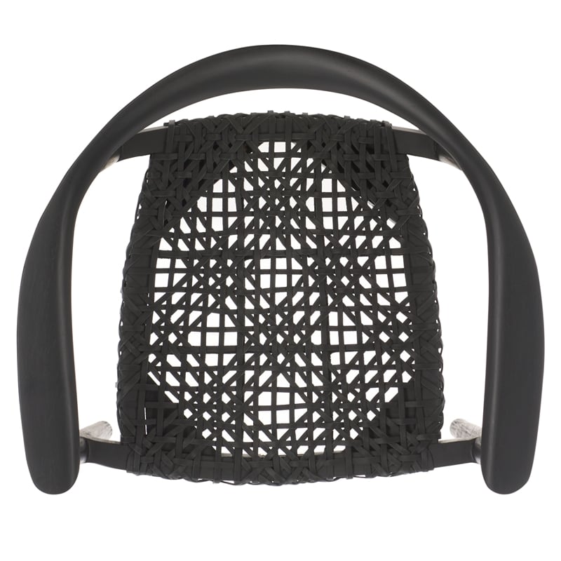 Safavieh Bandelier Teak Wood Stacking Dining Chair in Black