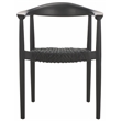 Safavieh Bandelier Teak Wood Stacking Dining Chair in Black