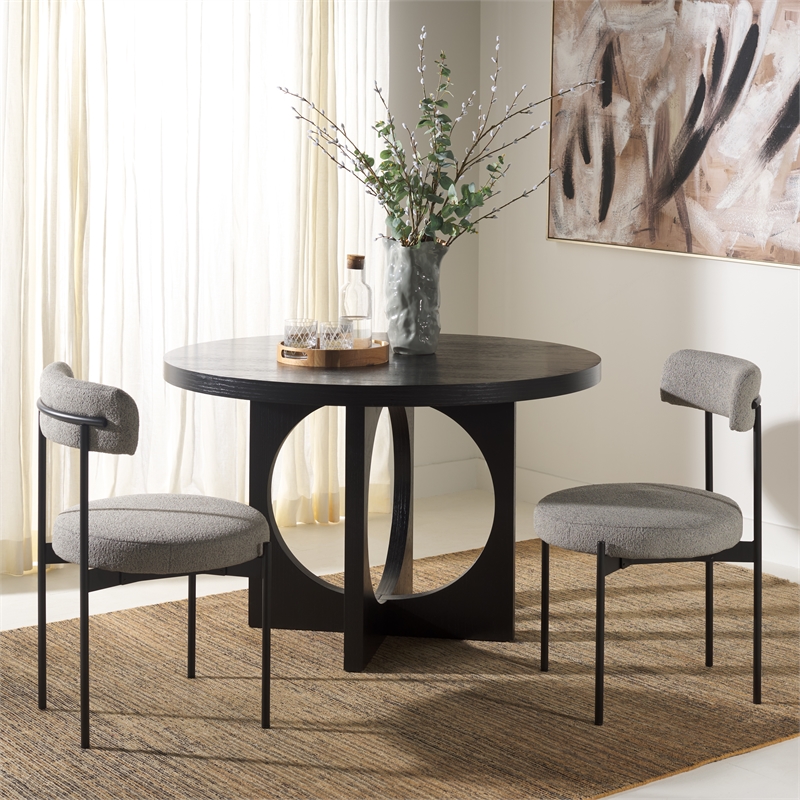 Safavieh Andrean Wood Dining Chair in Gray / Black