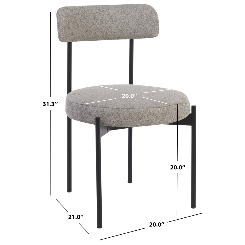 Safavieh Andrean Wood Dining Chair in Gray / Black