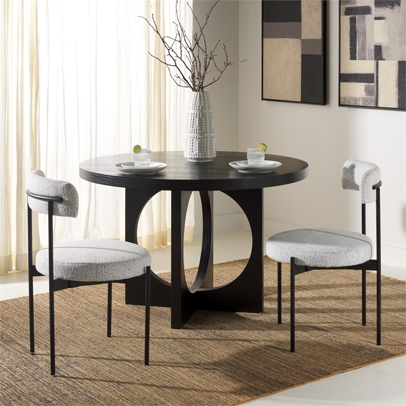 Safavieh Andrean Wood Dining Chair in Black / White