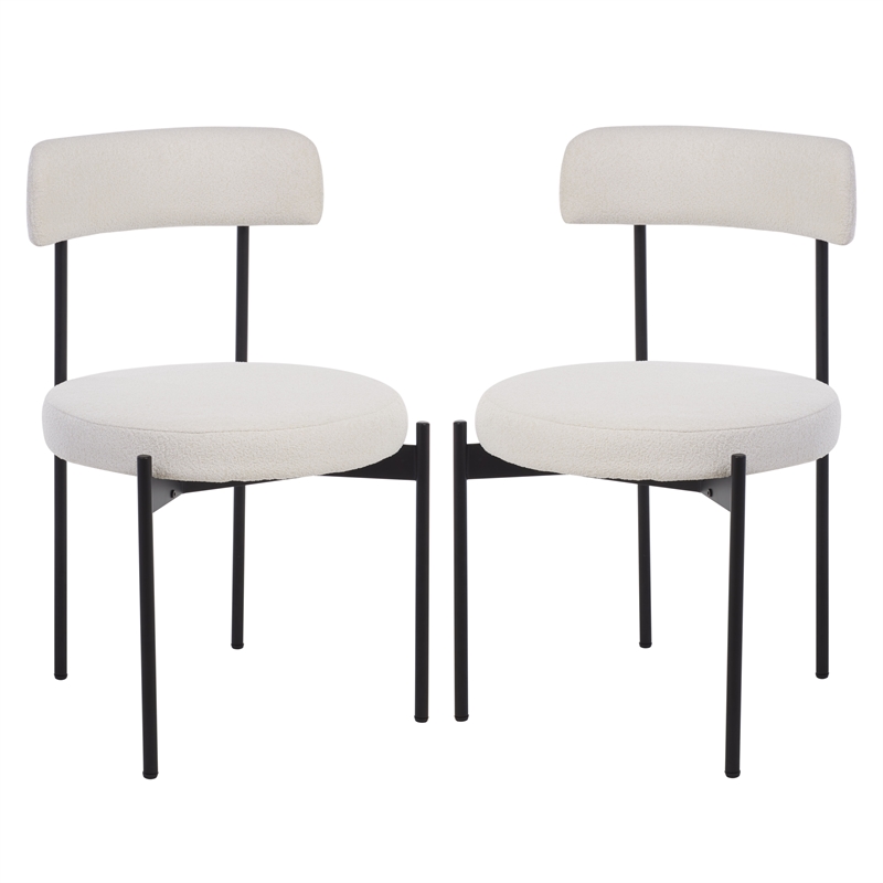 Safavieh Andrean Wood Dining Chair in White / Black
