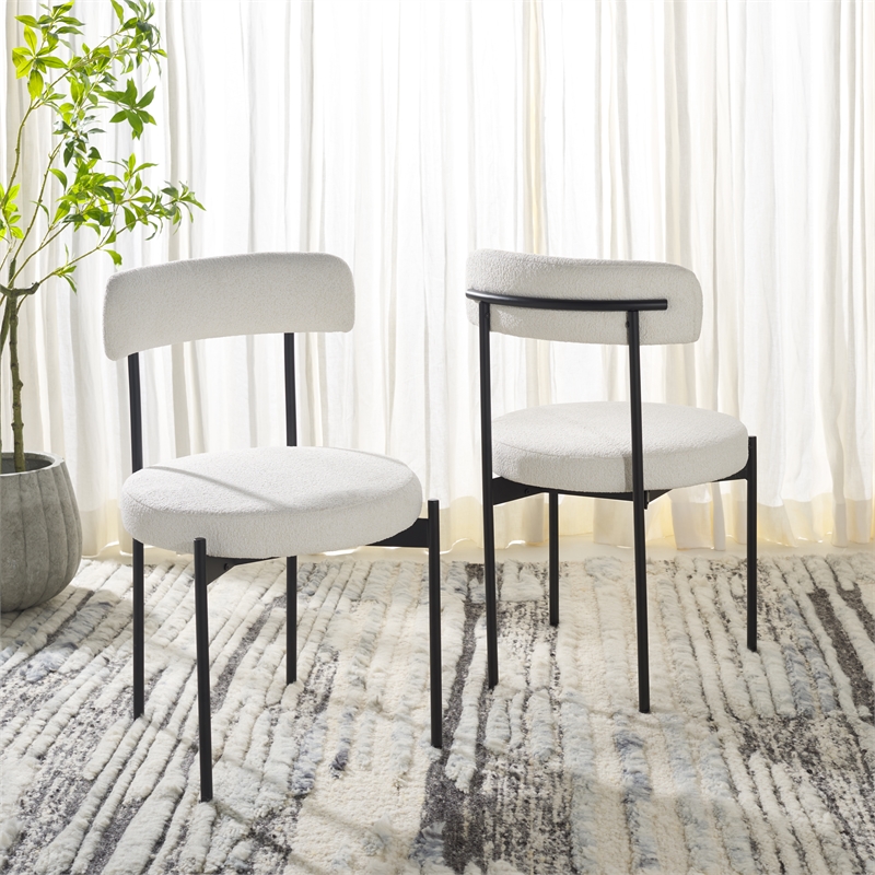 Safavieh Andrean Wood Dining Chair in White / Black