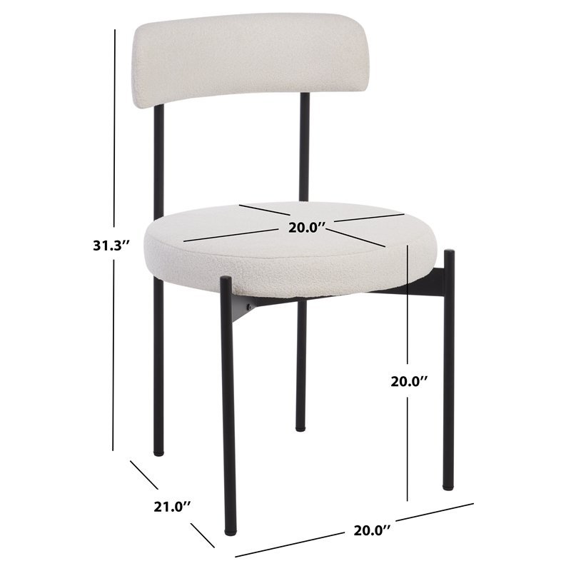 Safavieh Andrean Wood Dining Chair in White / Black