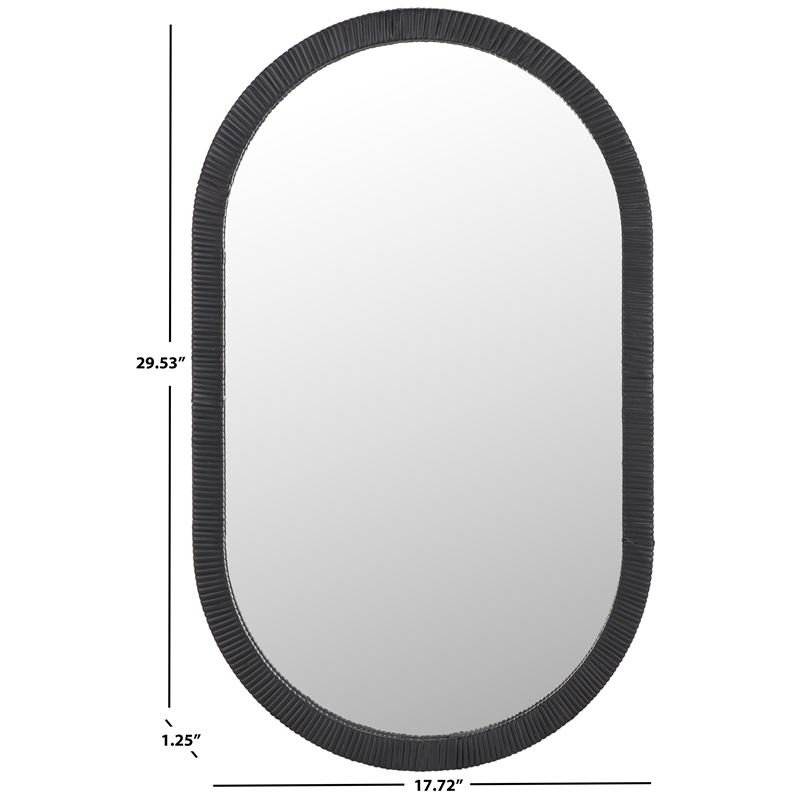 Safavieh Minna Wood and Iron Mirror in Black