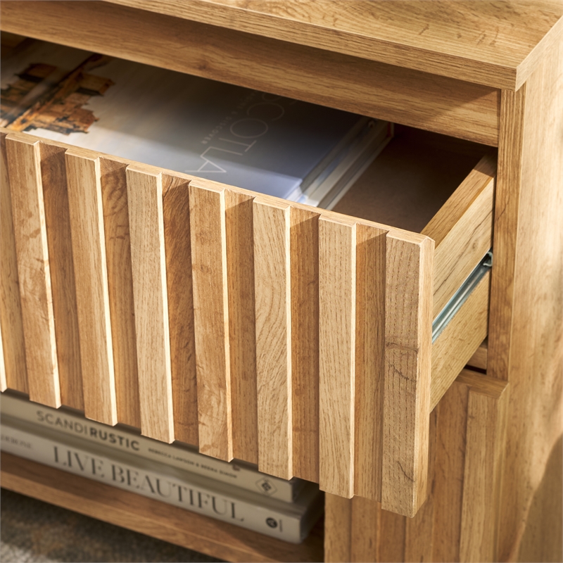 Safavieh Conall 1 Wood Drawer Nightstand in Oak