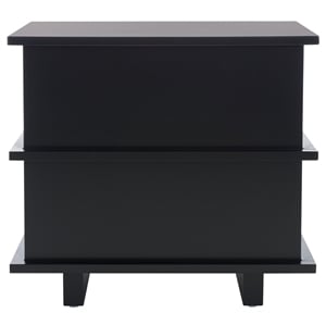 Safavieh Rodney Metal and Wood 2 Drawer Nightstand in Black