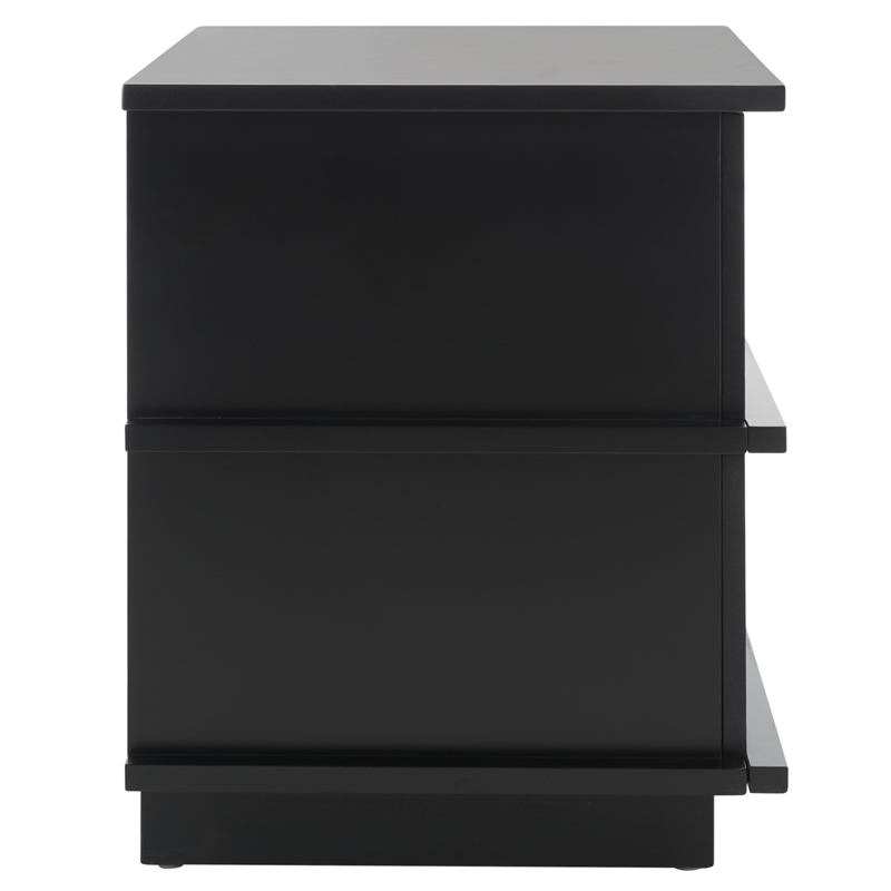 Safavieh Rodney Metal and Wood 2 Drawer Nightstand in Black