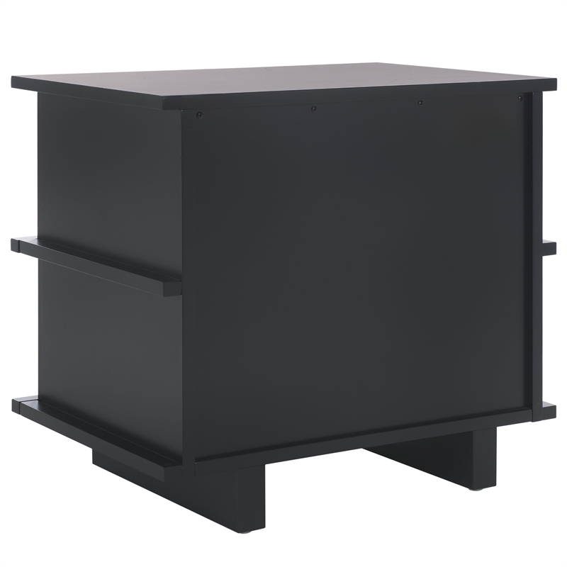 Safavieh Rodney Metal and Wood 2 Drawer Nightstand in Black