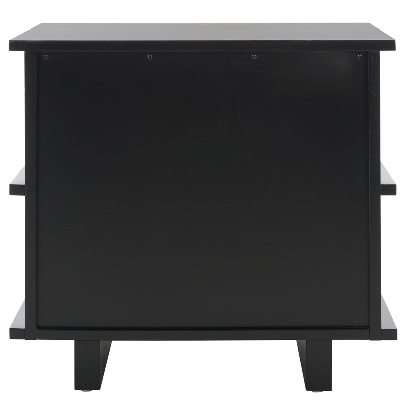 Safavieh Rodney Metal and Wood 2 Drawer Nightstand in Black