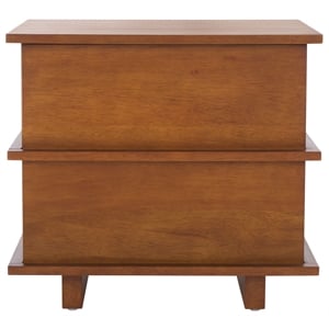 Safavieh Rodney Metal and Wood 2 Drawer Nightstand in Walnut