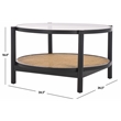 Safavieh Karyna Wood and Rattan and Glass Coffee Table in Black / Natural