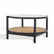 Safavieh Karyna Wood and Rattan and Glass Coffee Table in Black / Natural