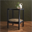 Safavieh Karyna Rattan And Glass Accent Table in Black / Natural