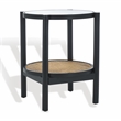 Safavieh Karyna Rattan And Glass Accent Table in Black / Natural