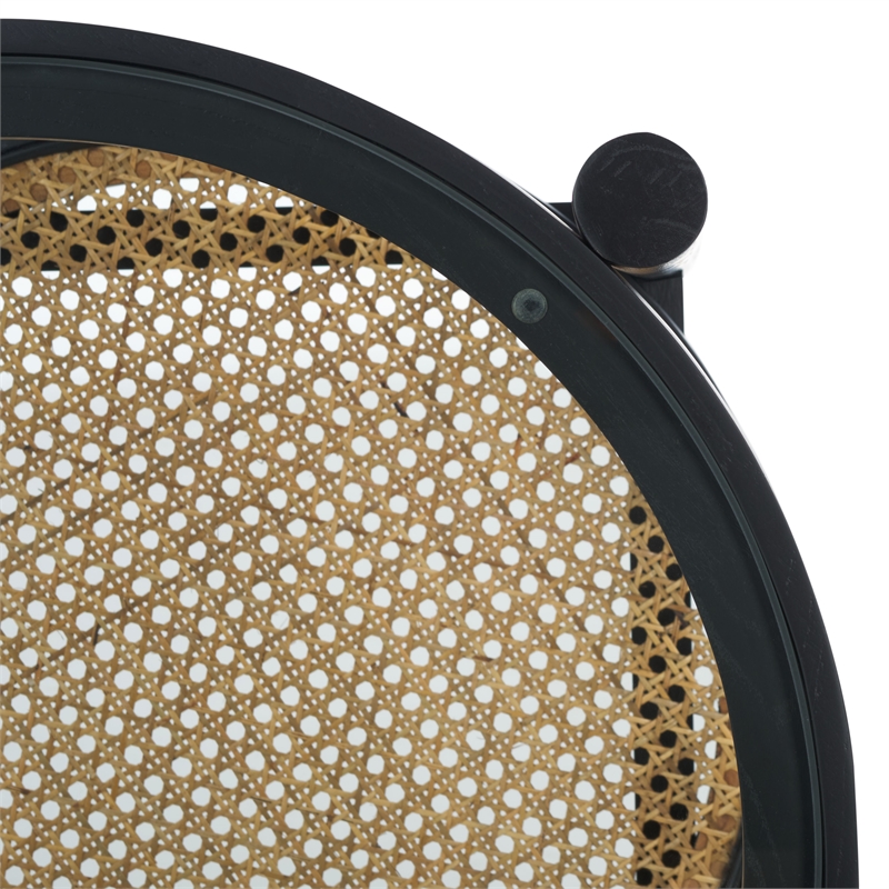 Safavieh Karyna Rattan And Glass Accent Table in Black / Natural
