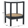 Safavieh Karyna Rattan And Glass Accent Table in Black / Natural