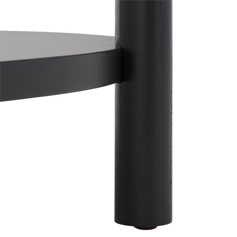 Safavieh Puck Marble Top and Elm Wood Coffee Table in Black / White