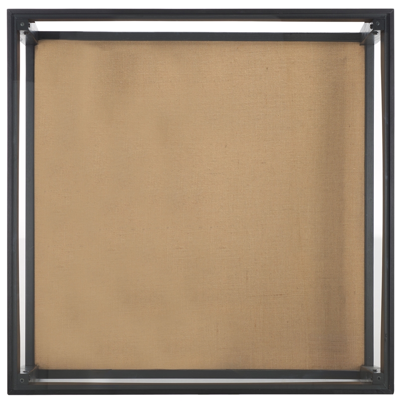 Safavieh Nicolella Square Glass and Linen Coffee Table in Black