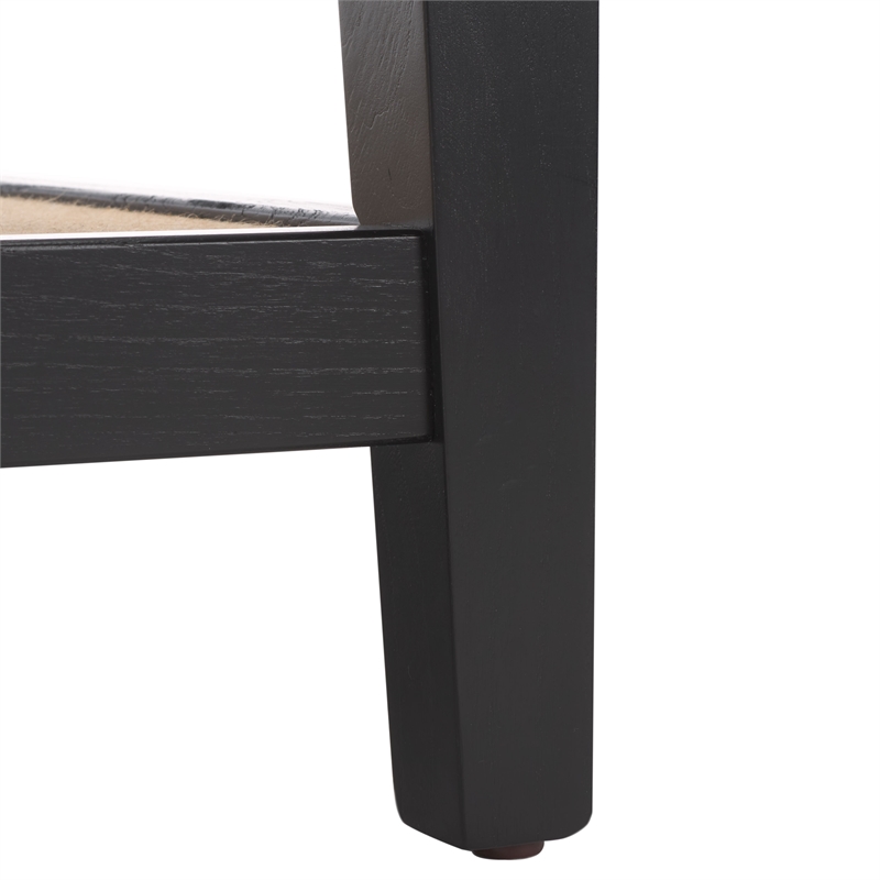 Safavieh Nicolella Square Glass and Linen Coffee Table in Black