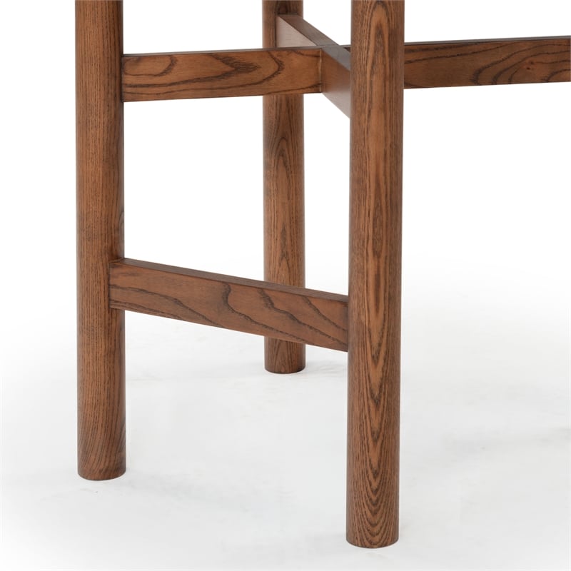Safavieh Tayla Wood and Leather Counter Stool in Walnut / Brown