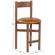 Safavieh Tayla Wood and Leather Counter Stool in Walnut / Brown