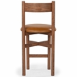 Safavieh Tayla Wood and Leather Counter Stool in Walnut / Brown