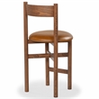 Safavieh Tayla Wood and Leather Counter Stool in Walnut / Brown