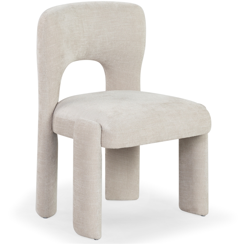Safavieh Tamlyn Performance Wood and Fabric Dining Chair in Beige