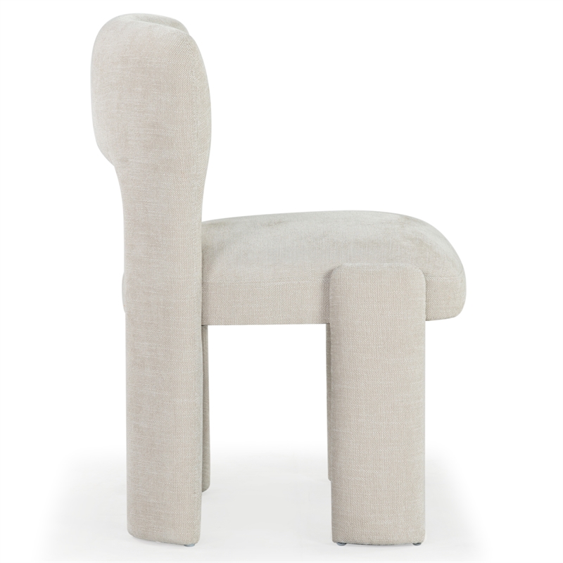 Safavieh Tamlyn Performance Wood and Fabric Dining Chair in Beige