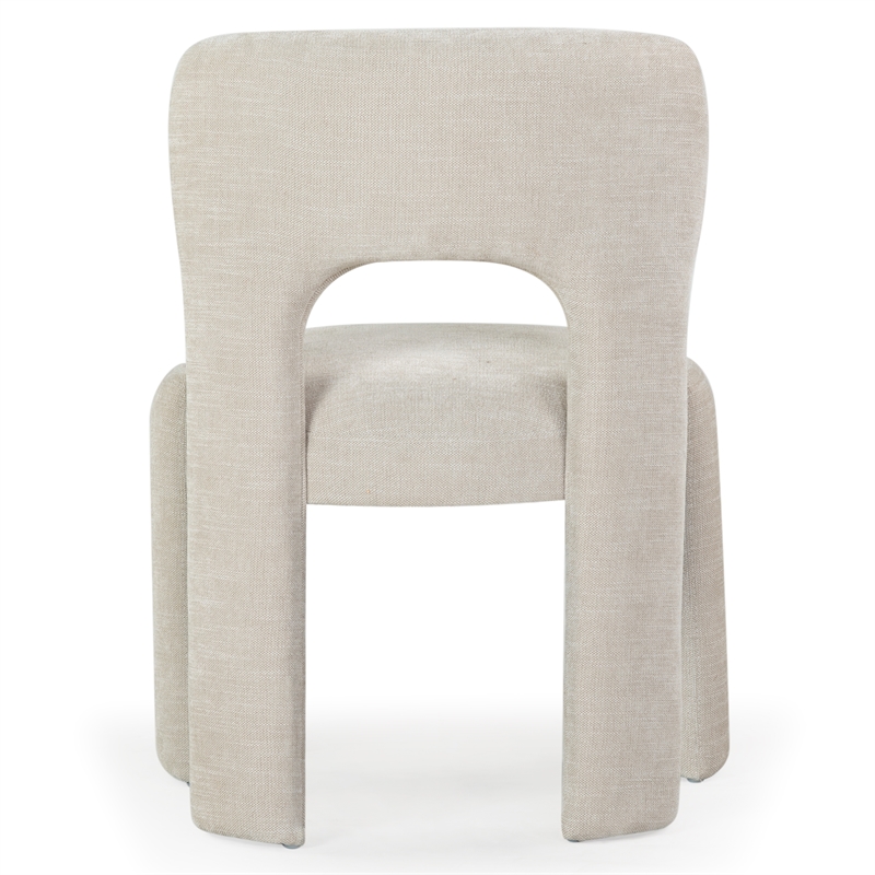 Safavieh Tamlyn Performance Wood and Fabric Dining Chair in Beige