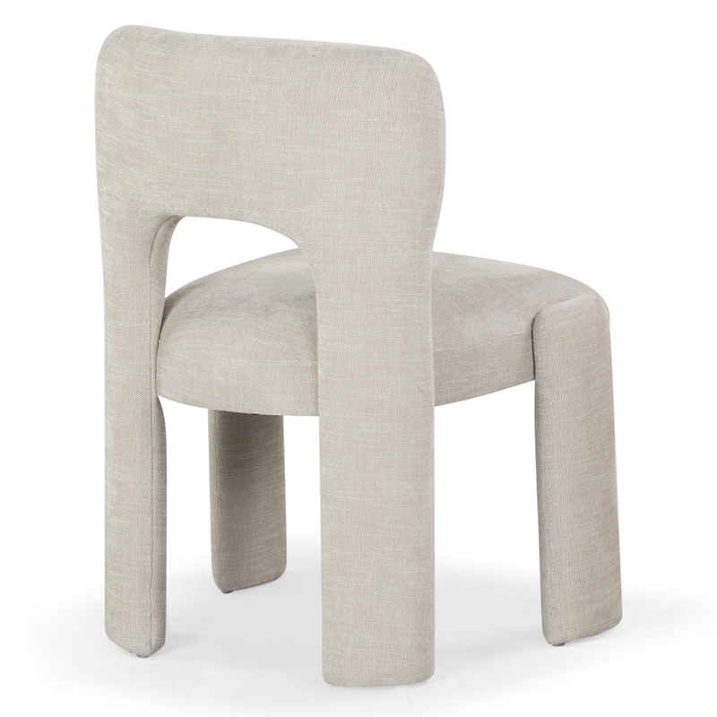 Safavieh Tamlyn Performance Wood and Fabric Dining Chair in Beige