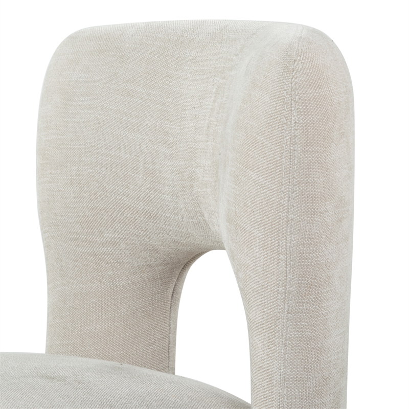 Safavieh Tamlyn Performance Wood and Fabric Dining Chair in Beige