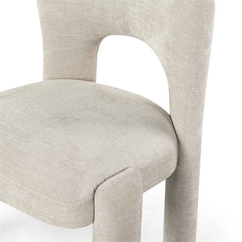 Safavieh Tamlyn Performance Wood and Fabric Dining Chair in Beige