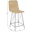 Safavieh Minerva Rattan and Iron Weaved Counter Stool in Natural / Black