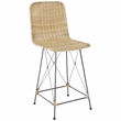 Safavieh Minerva Rattan and Iron Weaved Counter Stool in Natural / Black