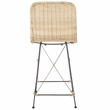 Safavieh Minerva Rattan and Iron Weaved Counter Stool in Natural / Black