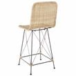 Safavieh Minerva Rattan and Iron Weaved Counter Stool in Natural / Black
