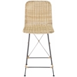 Safavieh Minerva Rattan and Iron Weaved Counter Stool in Natural / Black