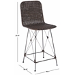 Safavieh Minerva Rattan and Iron Weaved Counter Stool in Brown / Black